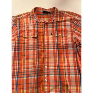Kavu Men's Short Sleeve Button Up Shirt Orange Size XL